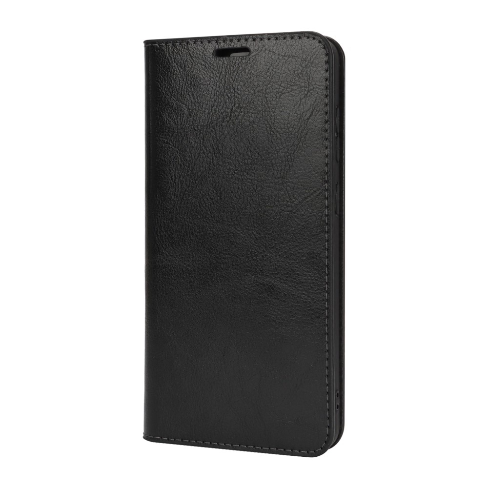Samsung Galaxy S25 Edge Mobielhoesje Echt Leer Zwart