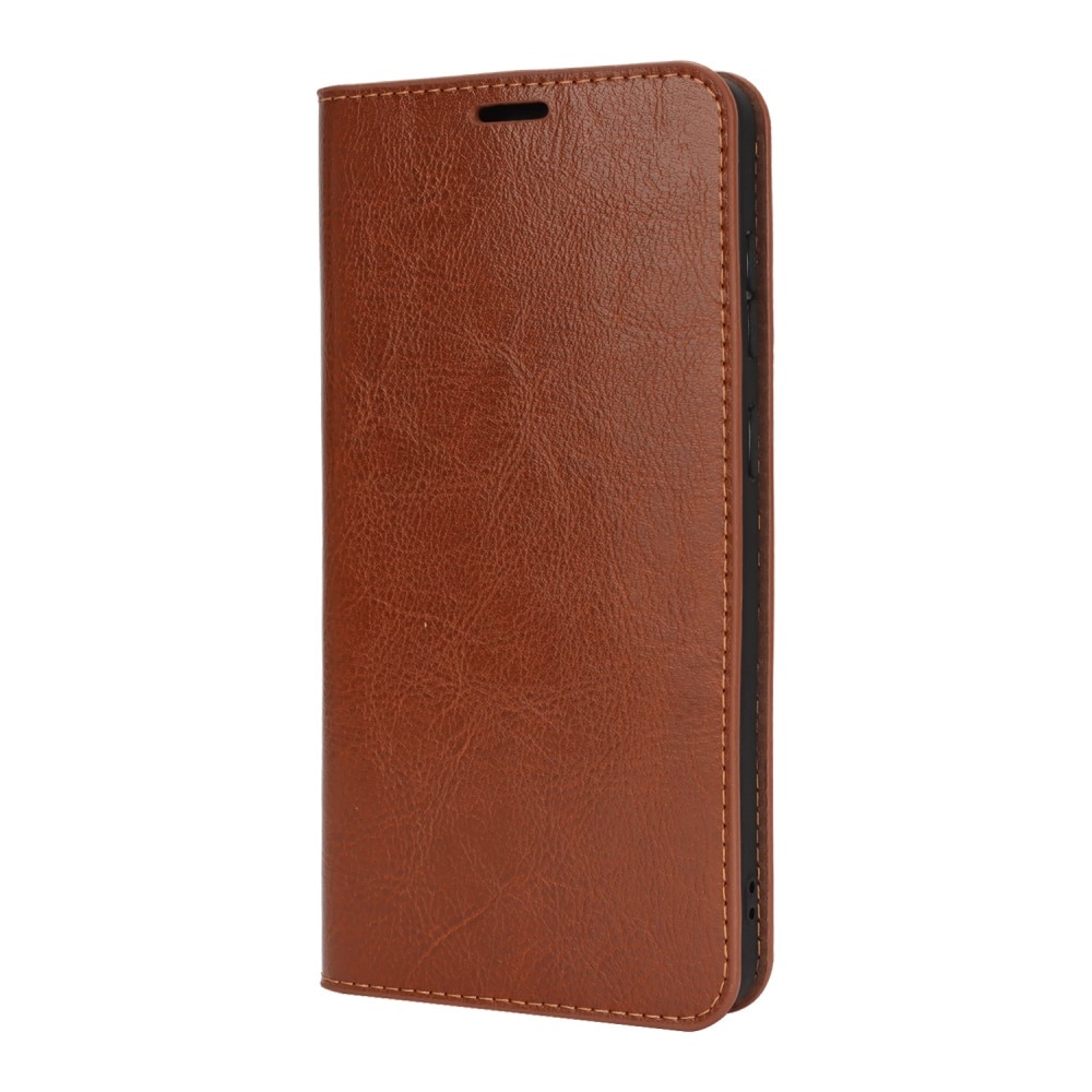 Samsung Galaxy S25 Edge Mobielhoesje Echt Leer Bruin