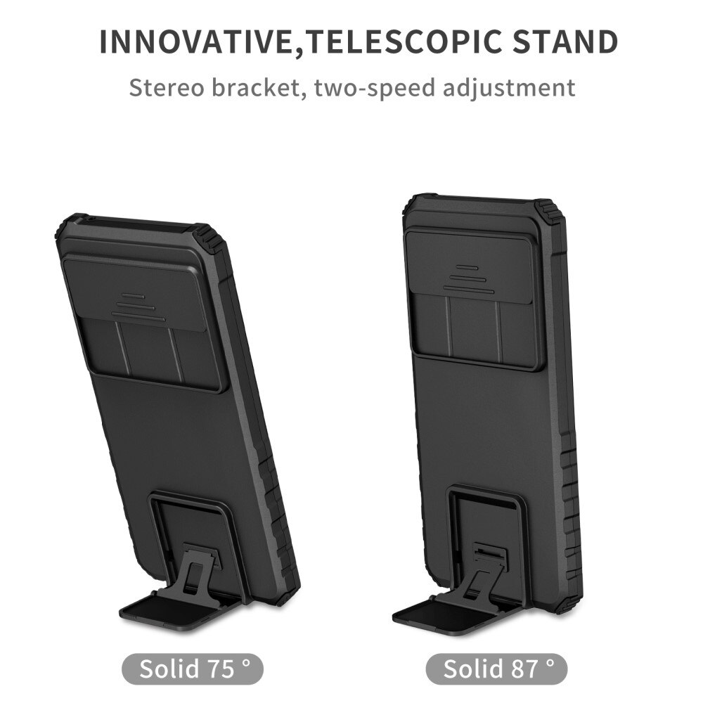 Google Pixel 9 Pro XL Kickstand Hoesje met Camera Protector Zwart