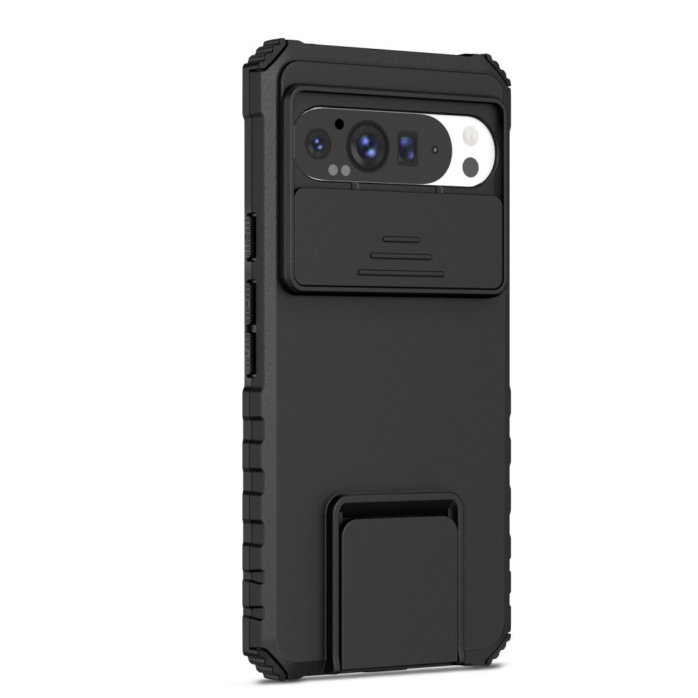 Google Pixel 9 Pro XL Kickstand Hoesje met Camera Protector Zwart