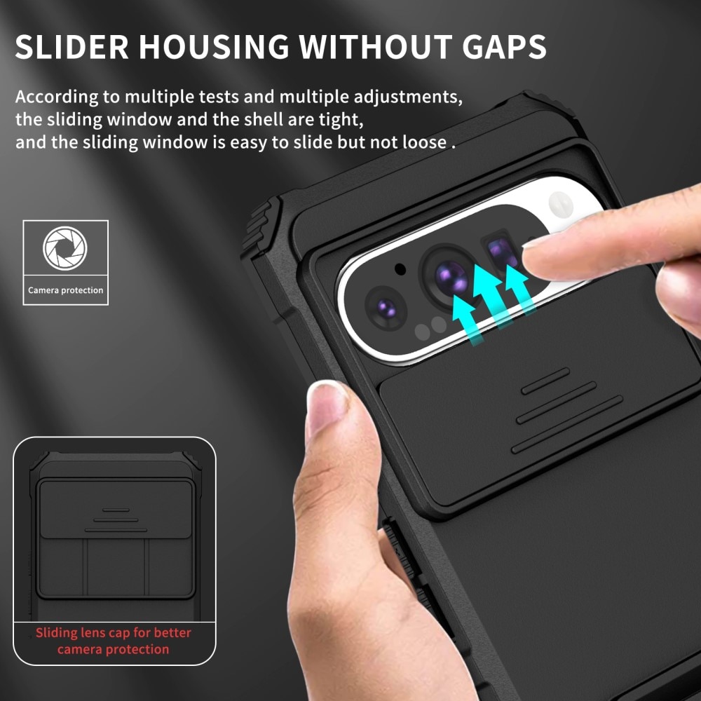 Google Pixel 9 Kickstand Hoesje met Camera Protector Zwart