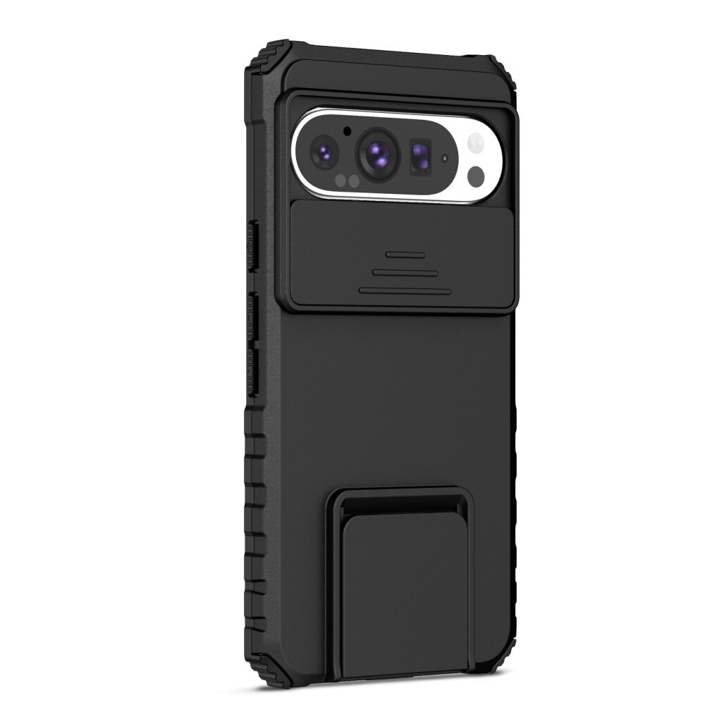 Google Pixel 9 Kickstand Hoesje met Camera Protector Zwart