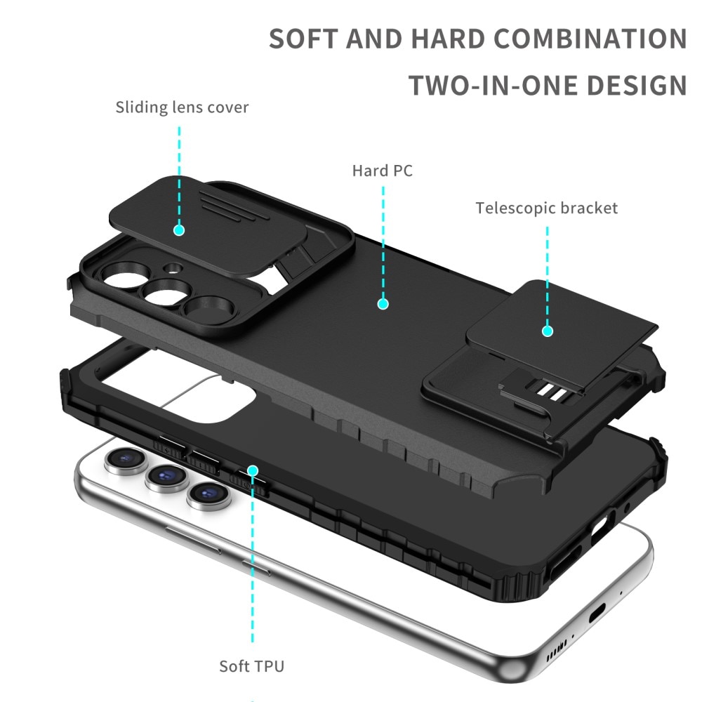 Samsung Galaxy A56 Kickstand Hoesje met Camera Protector Zwart