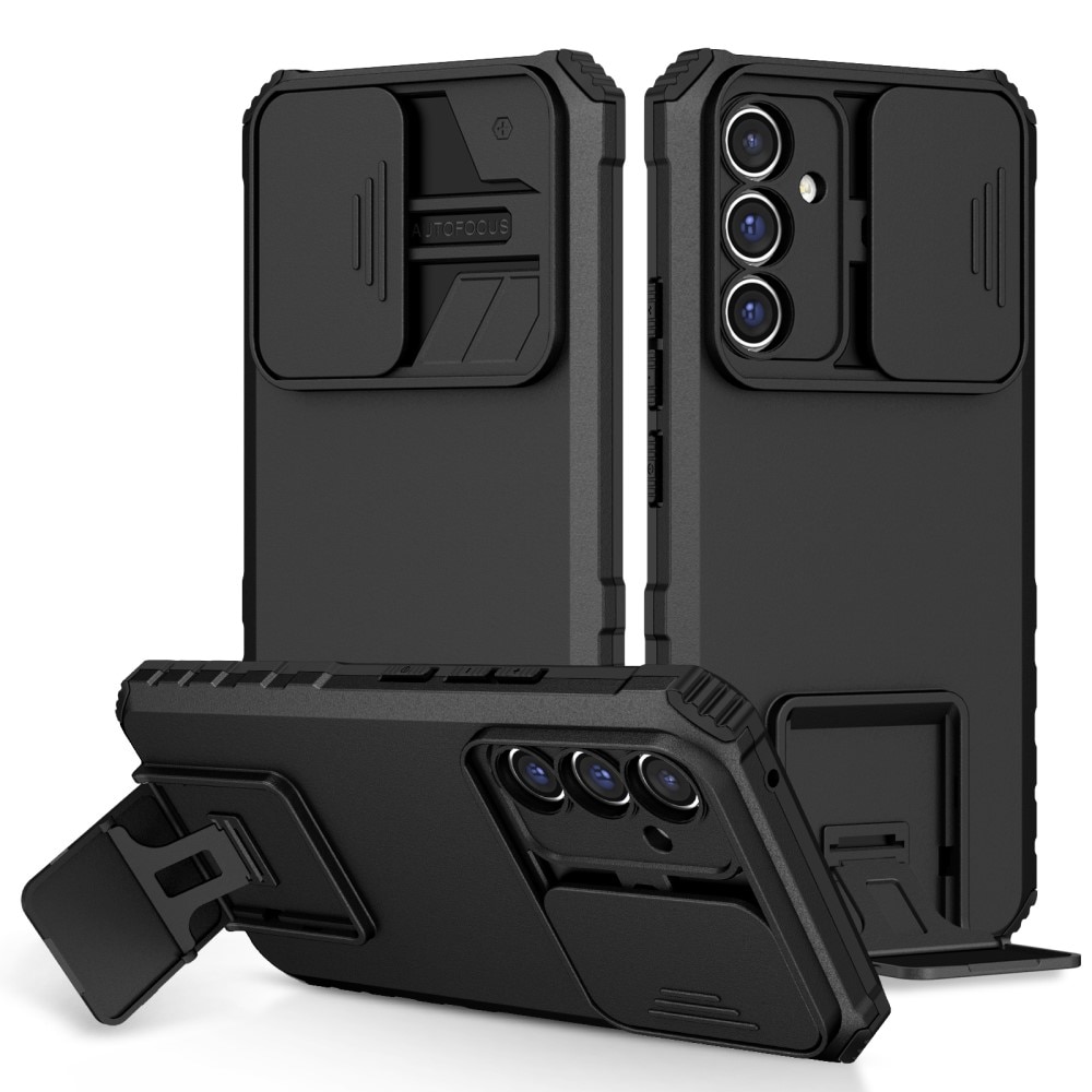 Samsung Galaxy A56 Kickstand Hoesje met Camera Protector Zwart