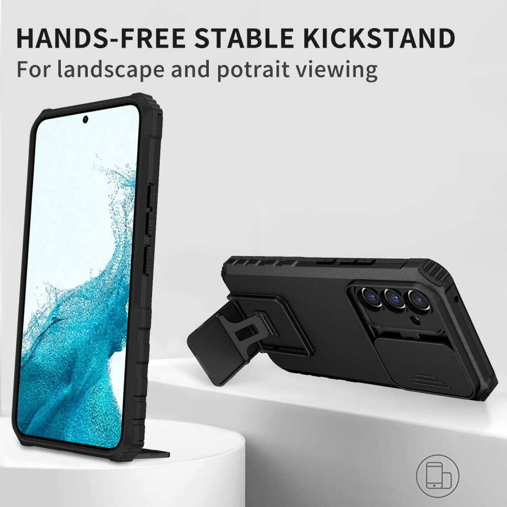Samsung Galaxy A56 Kickstand Hoesje met Camera Protector Zwart