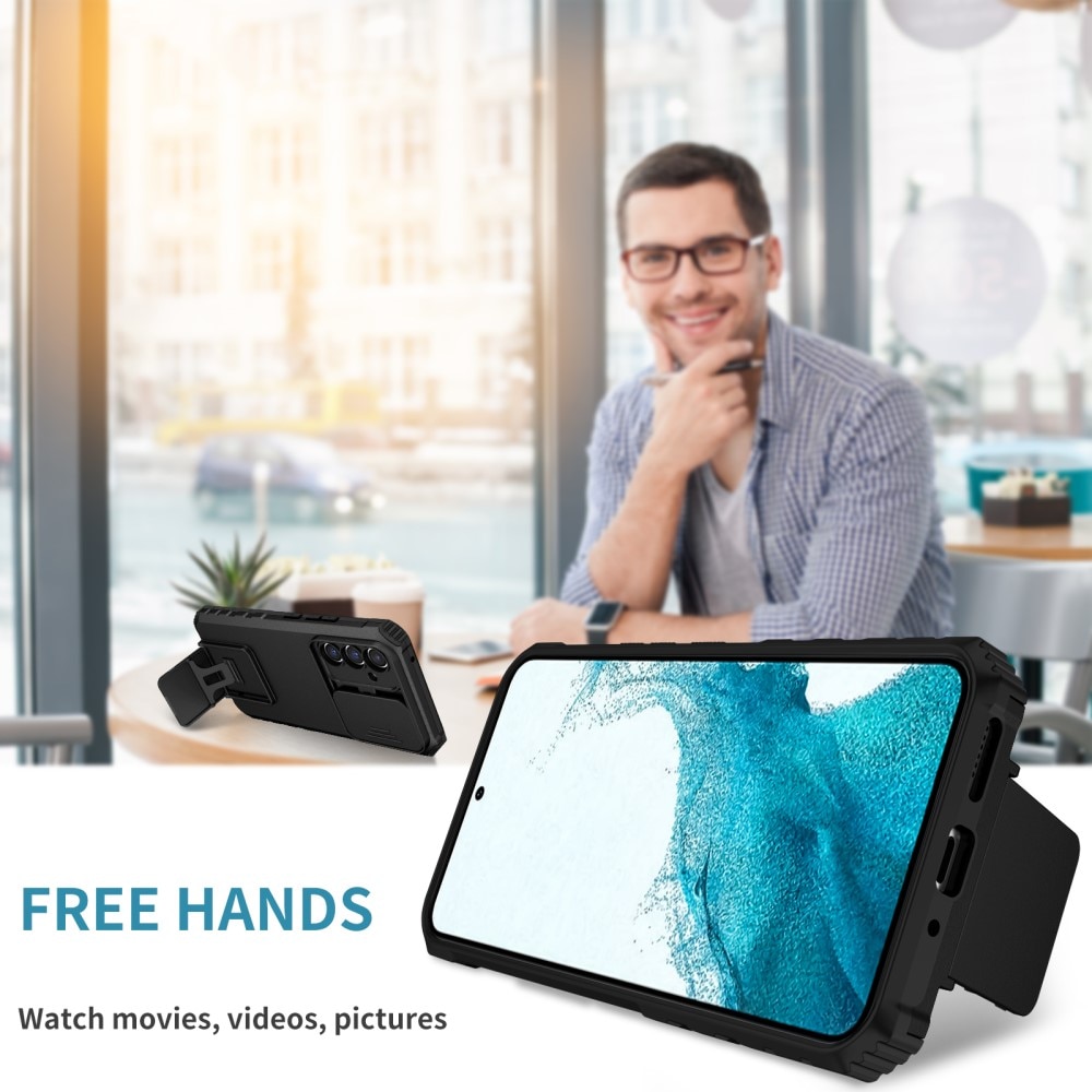 Samsung Galaxy A56 Kickstand Hoesje met Camera Protector Zwart