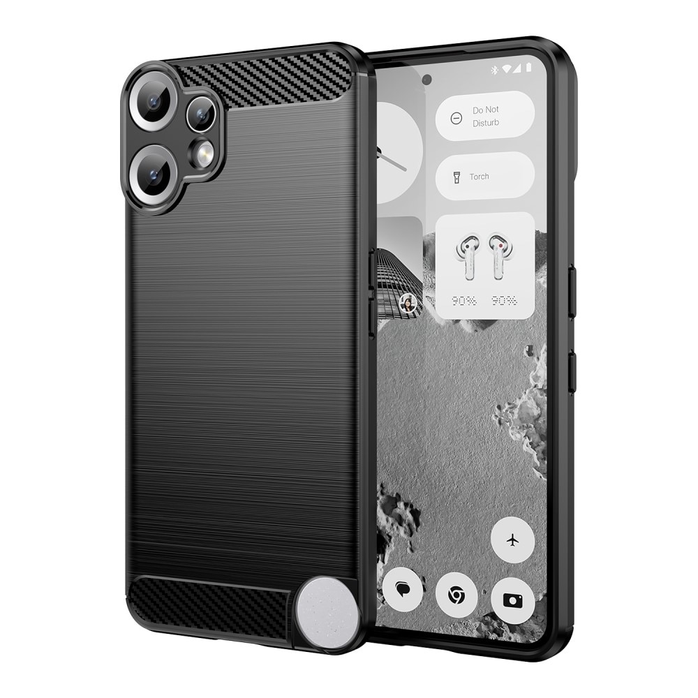 Hoesje TPU Brushed Nothing CMF Phone 2 Pro Zwart
