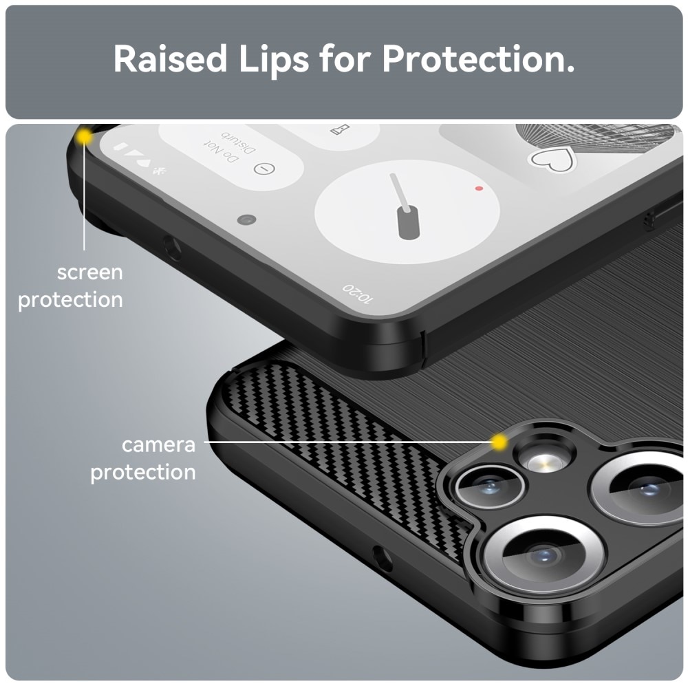 Hoesje TPU Brushed Nothing CMF Phone 2 Pro Zwart