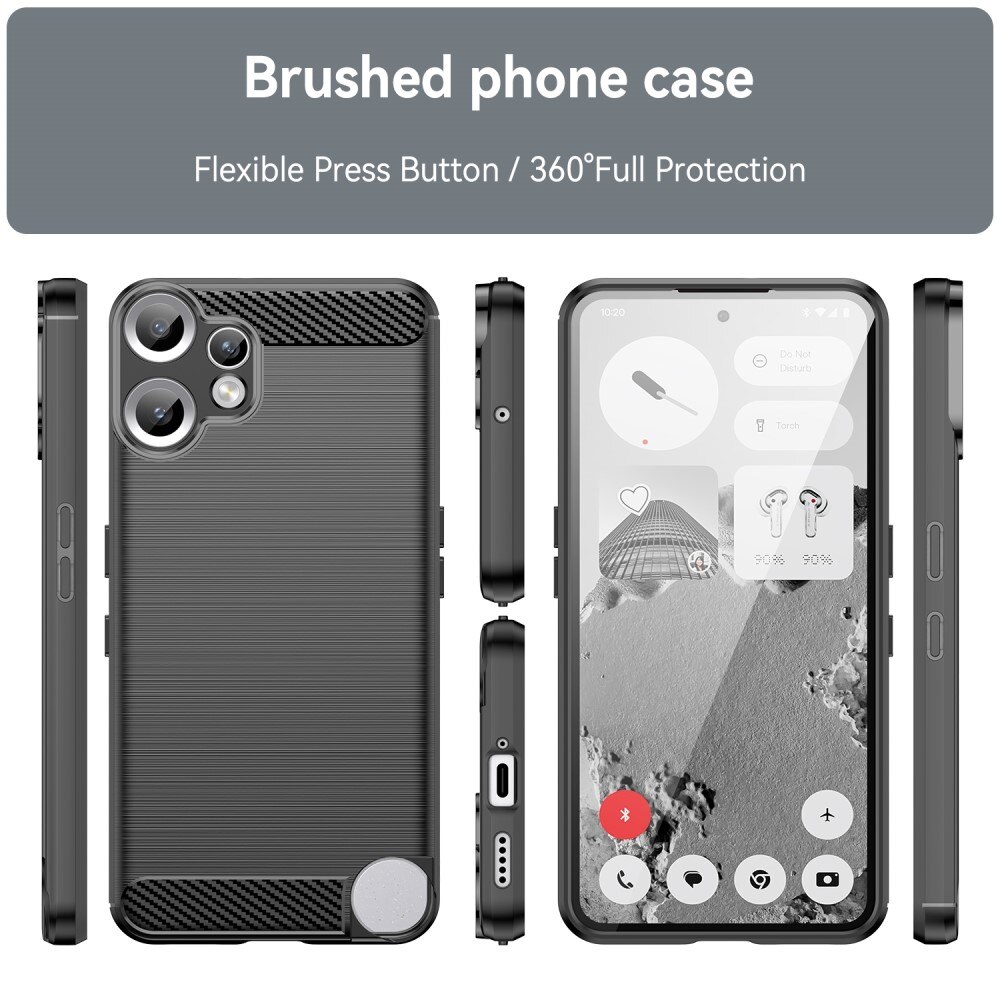 Hoesje TPU Brushed Nothing CMF Phone 2 Pro Zwart