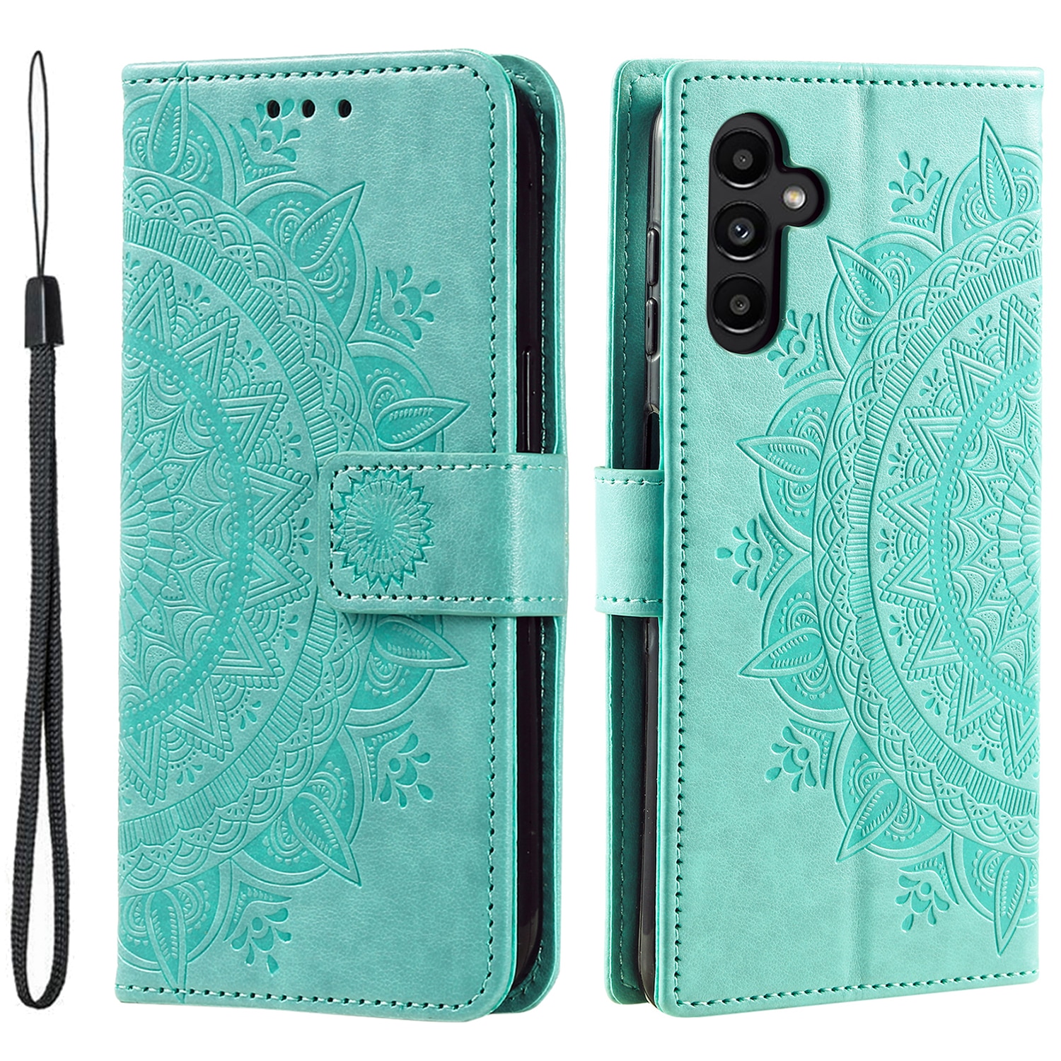 Samsung Galaxy A17 Leren Mandalahoesje Groen
