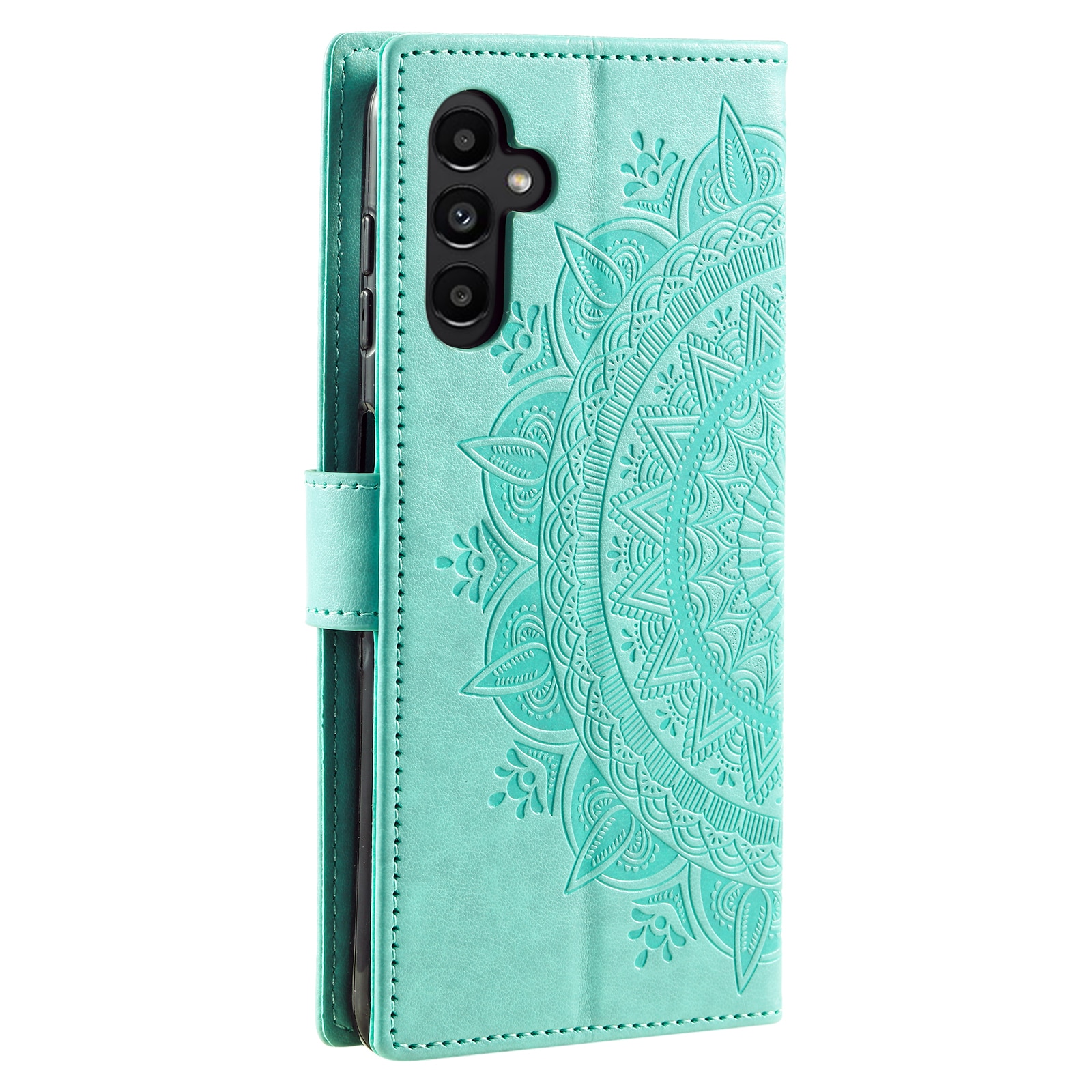 Samsung Galaxy A17 Leren Mandalahoesje Groen