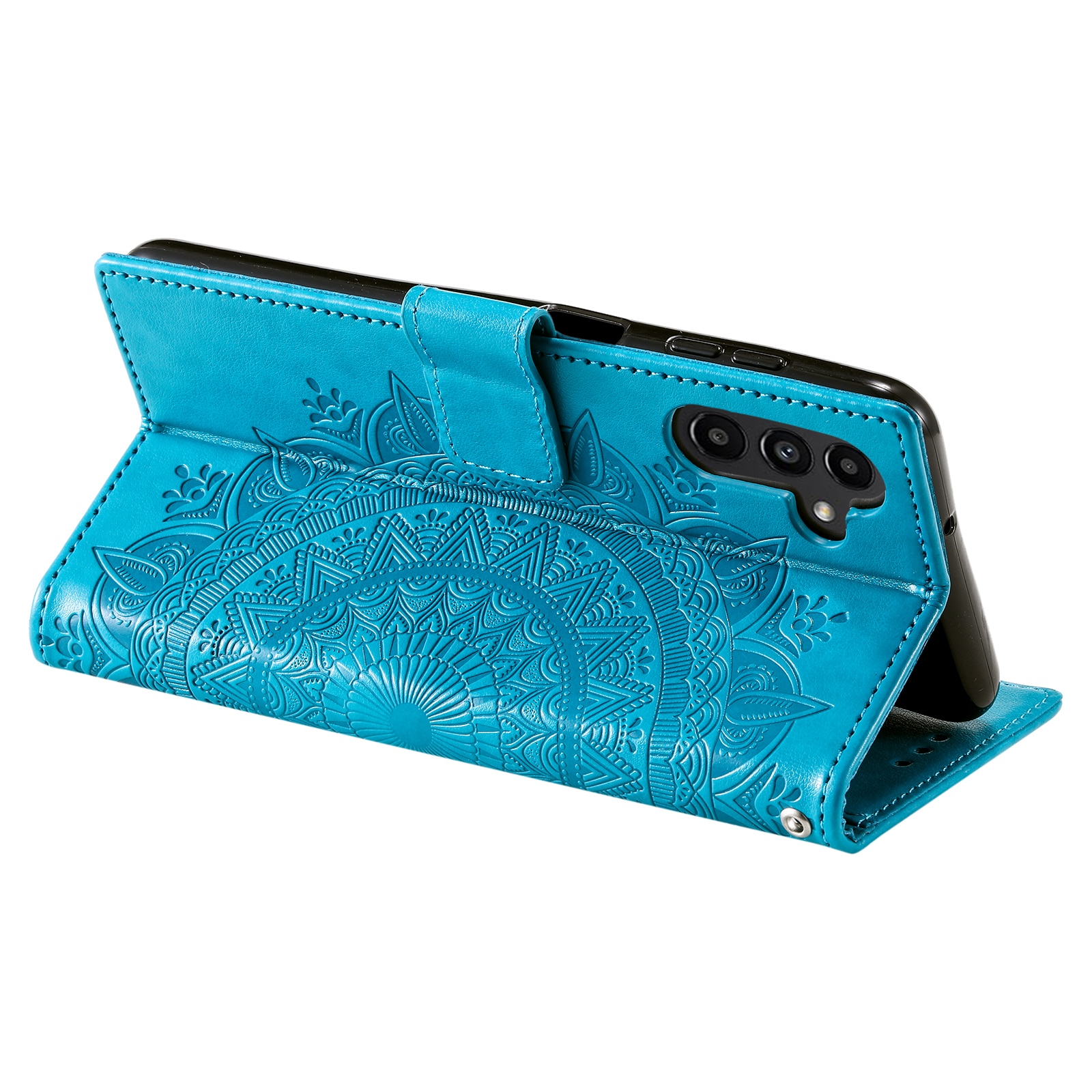 Samsung Galaxy A17 Leren Mandalahoesje Blauw