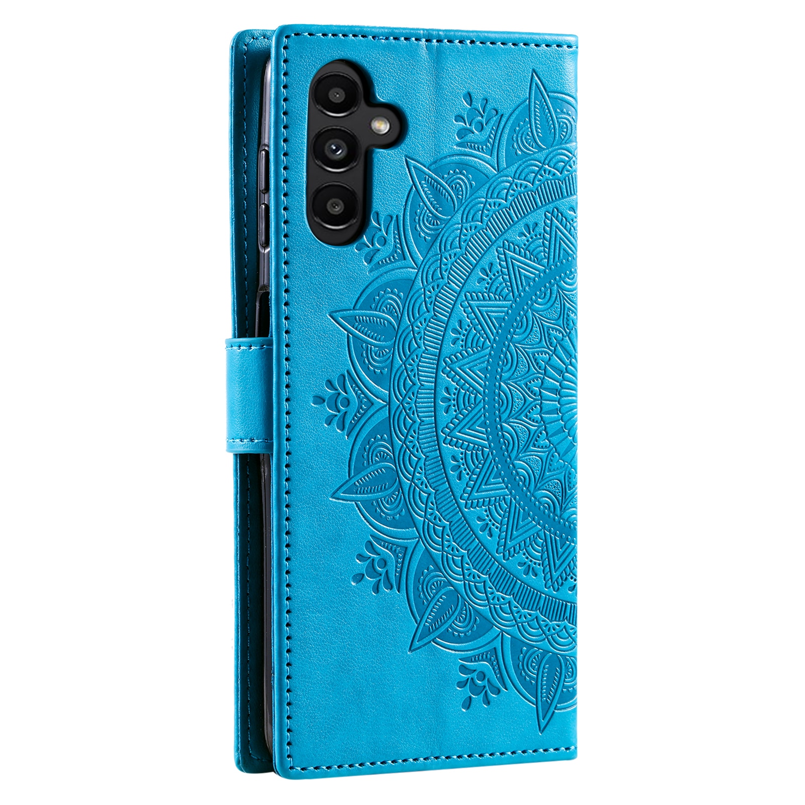 Samsung Galaxy A17 Leren Mandalahoesje Blauw
