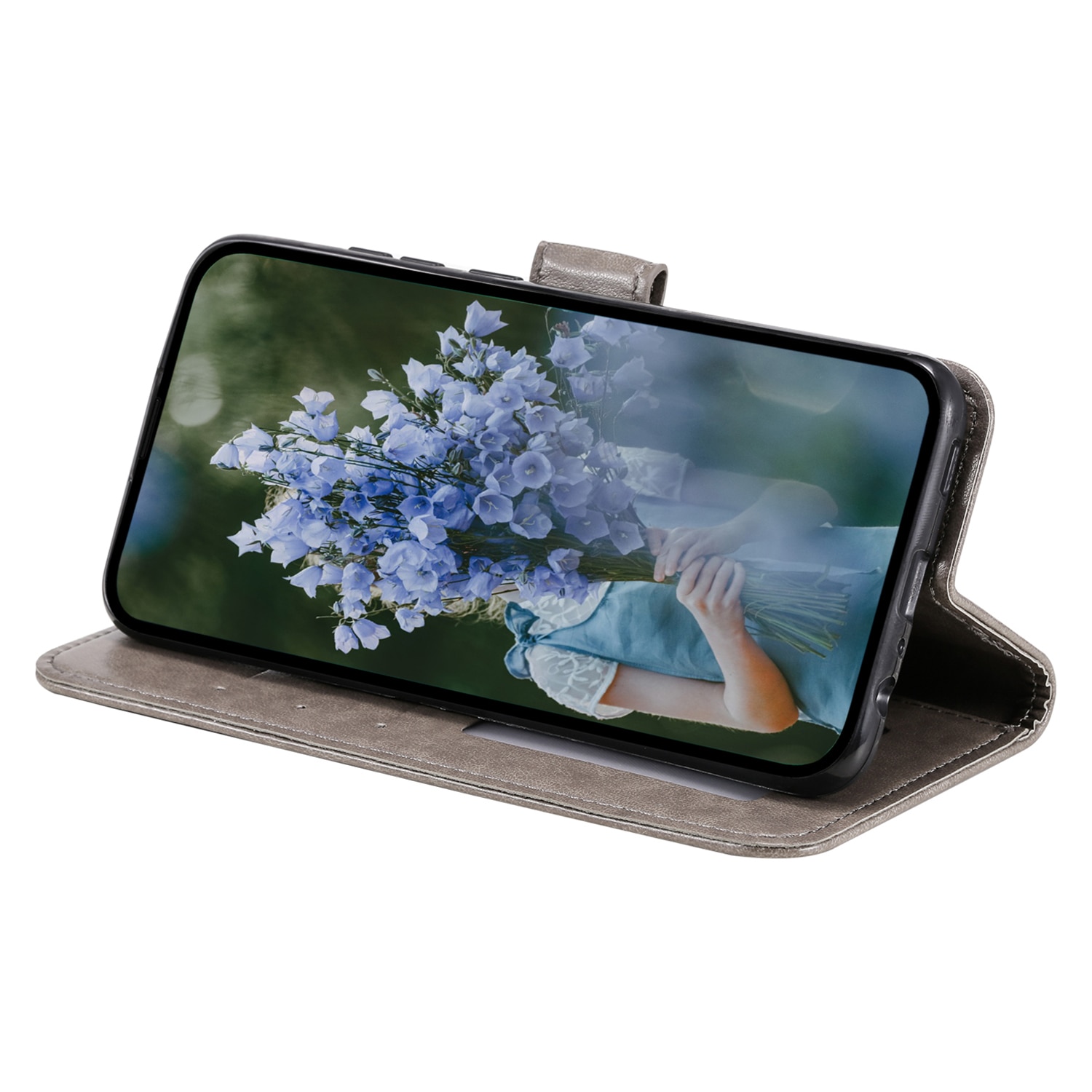 Samsung Galaxy A17 Leren Mandalahoesje Grijs