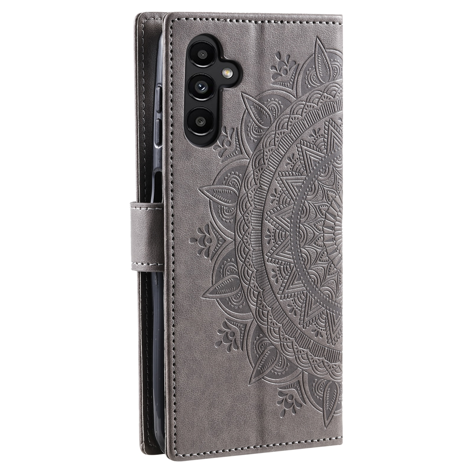 Samsung Galaxy A17 Leren Mandalahoesje Grijs