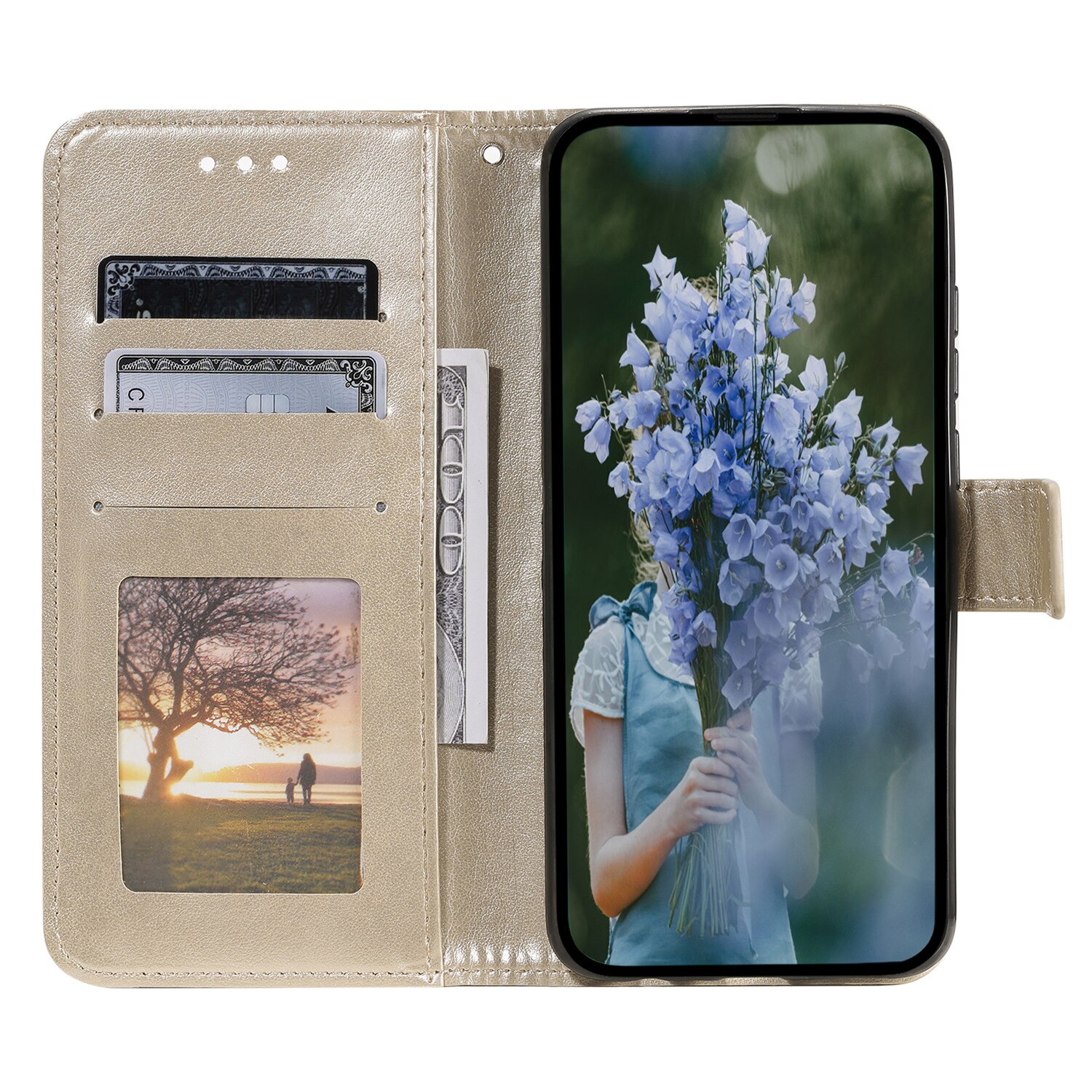Samsung Galaxy A17 Leren Mandalahoesje Goud