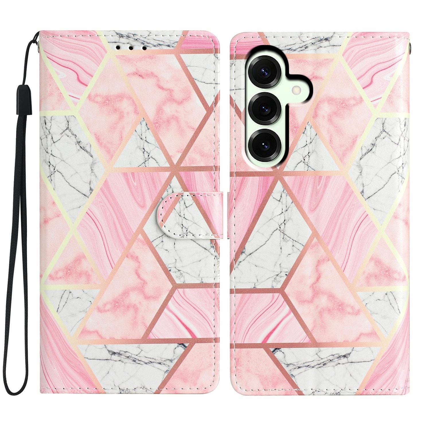 Samsung Galaxy A17 Smartphonehoesje roze marmer