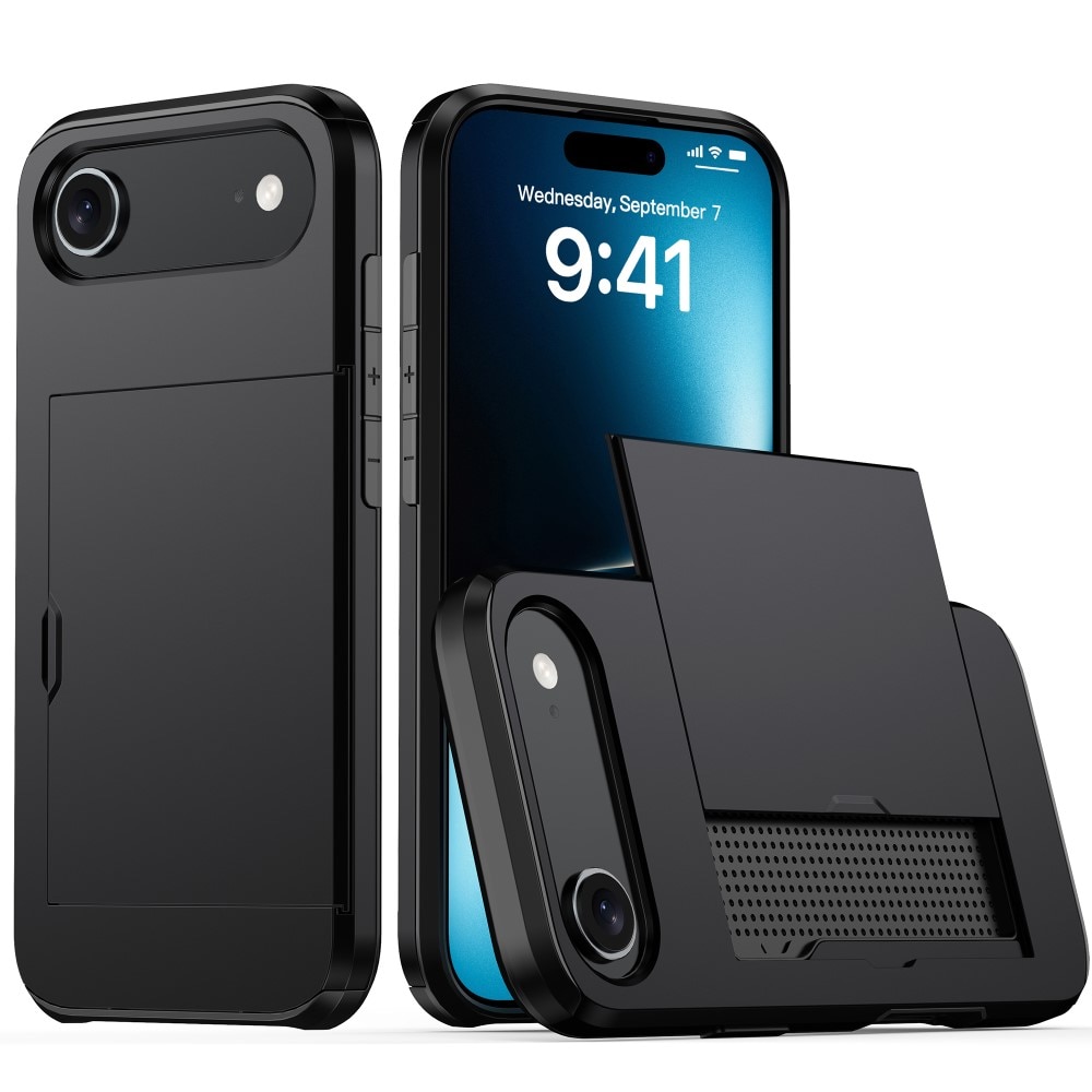 iPhone 17 Air Hoesje met Cardslot Zwart