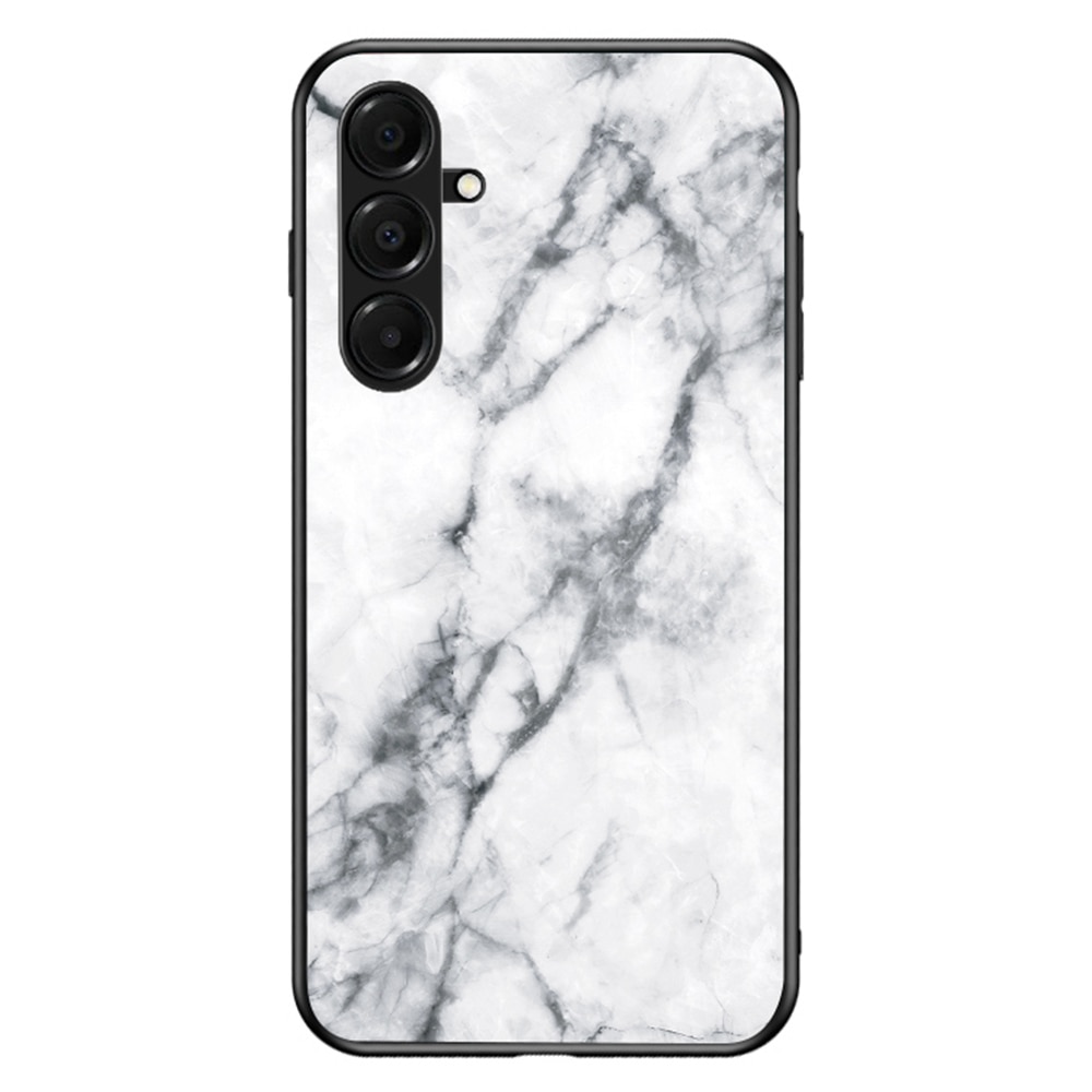 Samsung Galaxy A17 Hoesje Gehard Glas Wit marmer