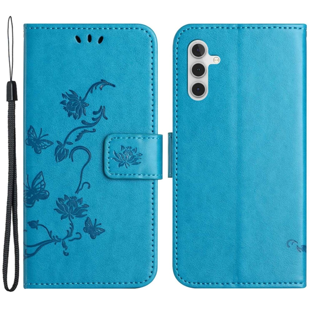 Samsung Galaxy A14 Leren vlinderhoesje Blauw