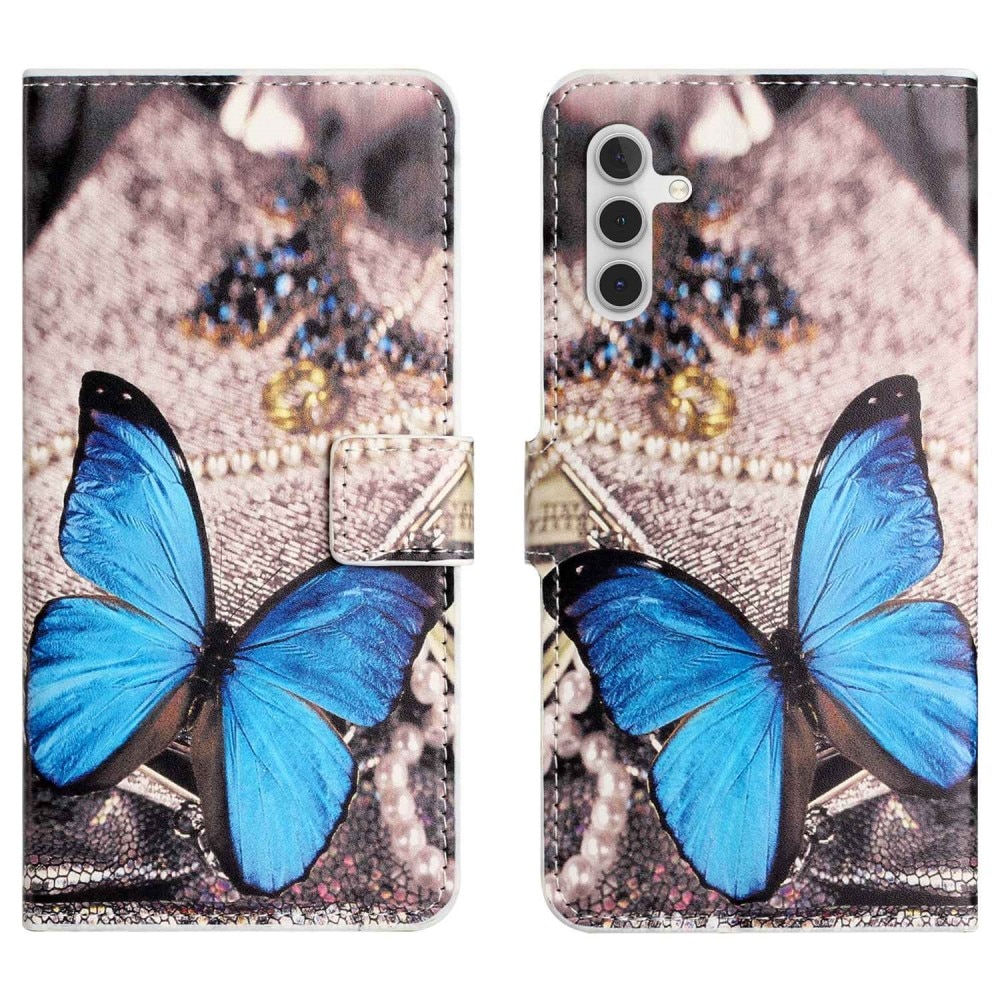 Samsung Galaxy A14 Bookcover hoesje blauwe vlinder