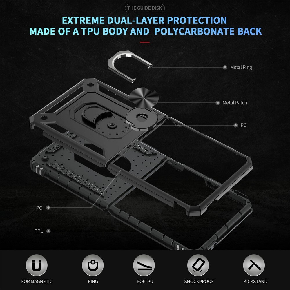 Samsung Galaxy Z Flip 7 Hybridcase Tech Ring zwart