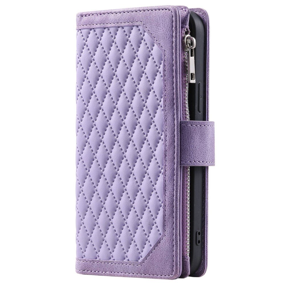 Samsung Galaxy Z Fold 4 Portemonnee tas Quilted Paars