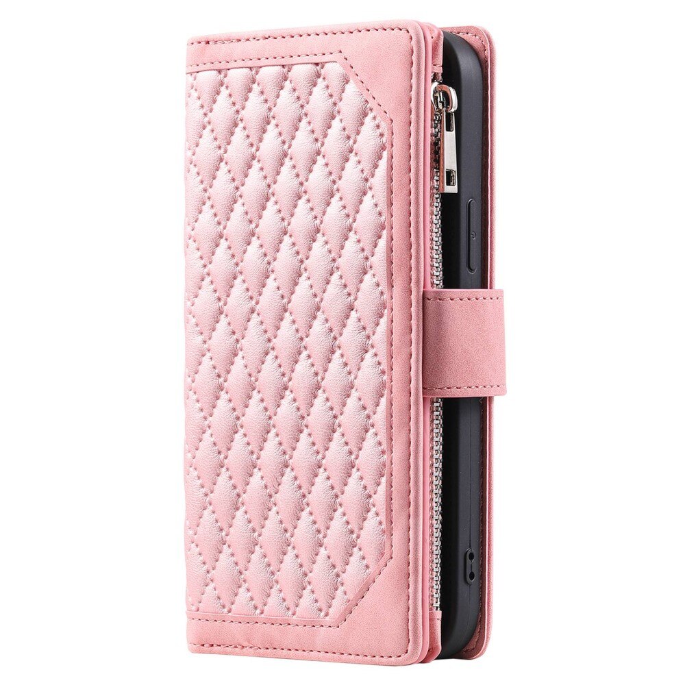 Samsung Galaxy Z Fold 4 Portemonnee tas Quilted Roze