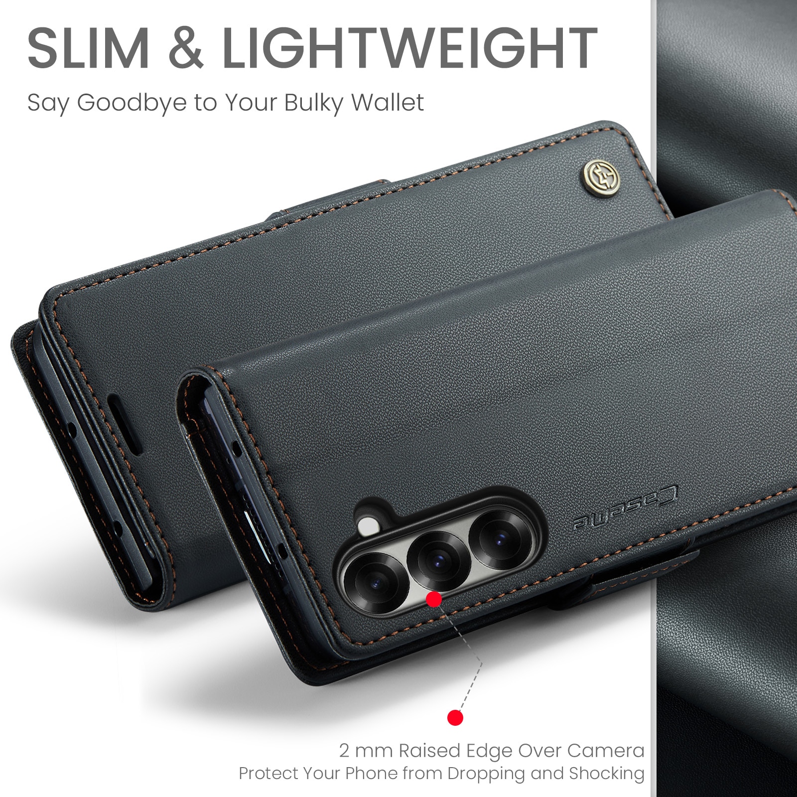 RFID blocking Slim Bookcover hoesje Samsung Galaxy Z Fold 7 zwart
