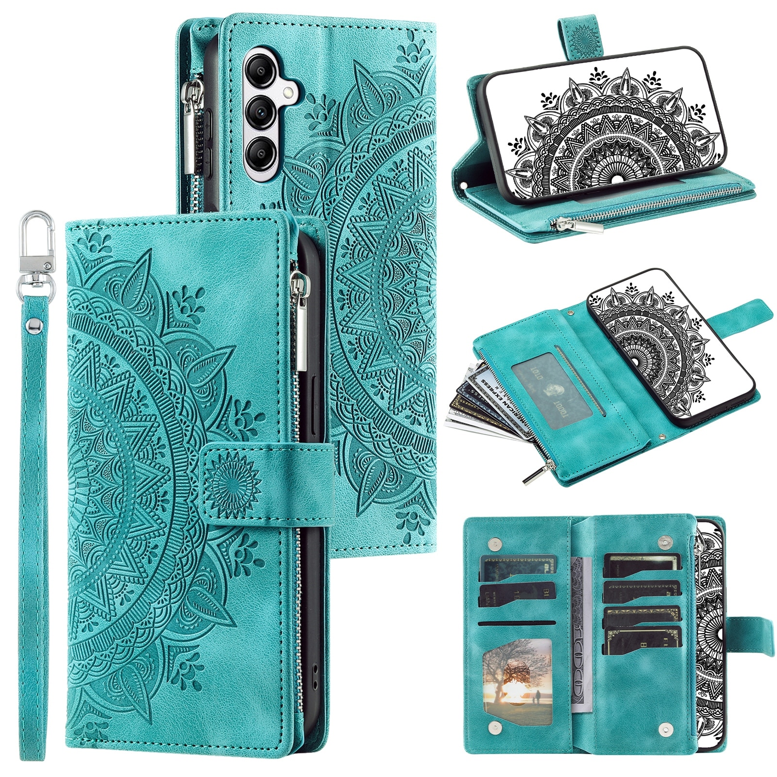 Samsung Galaxy S25 FE Portemonnee tas Mandala, Groen