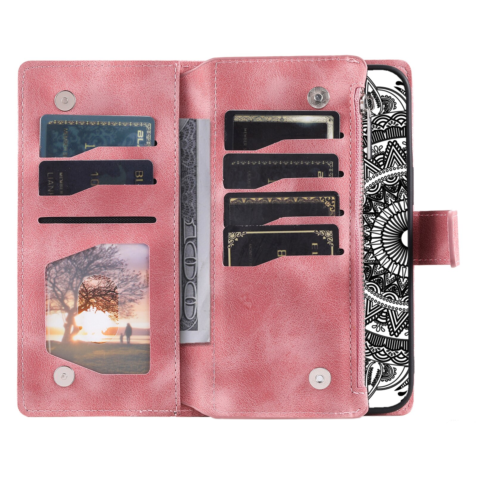Samsung Galaxy S25 FE Portemonnee tas Mandala, Roze