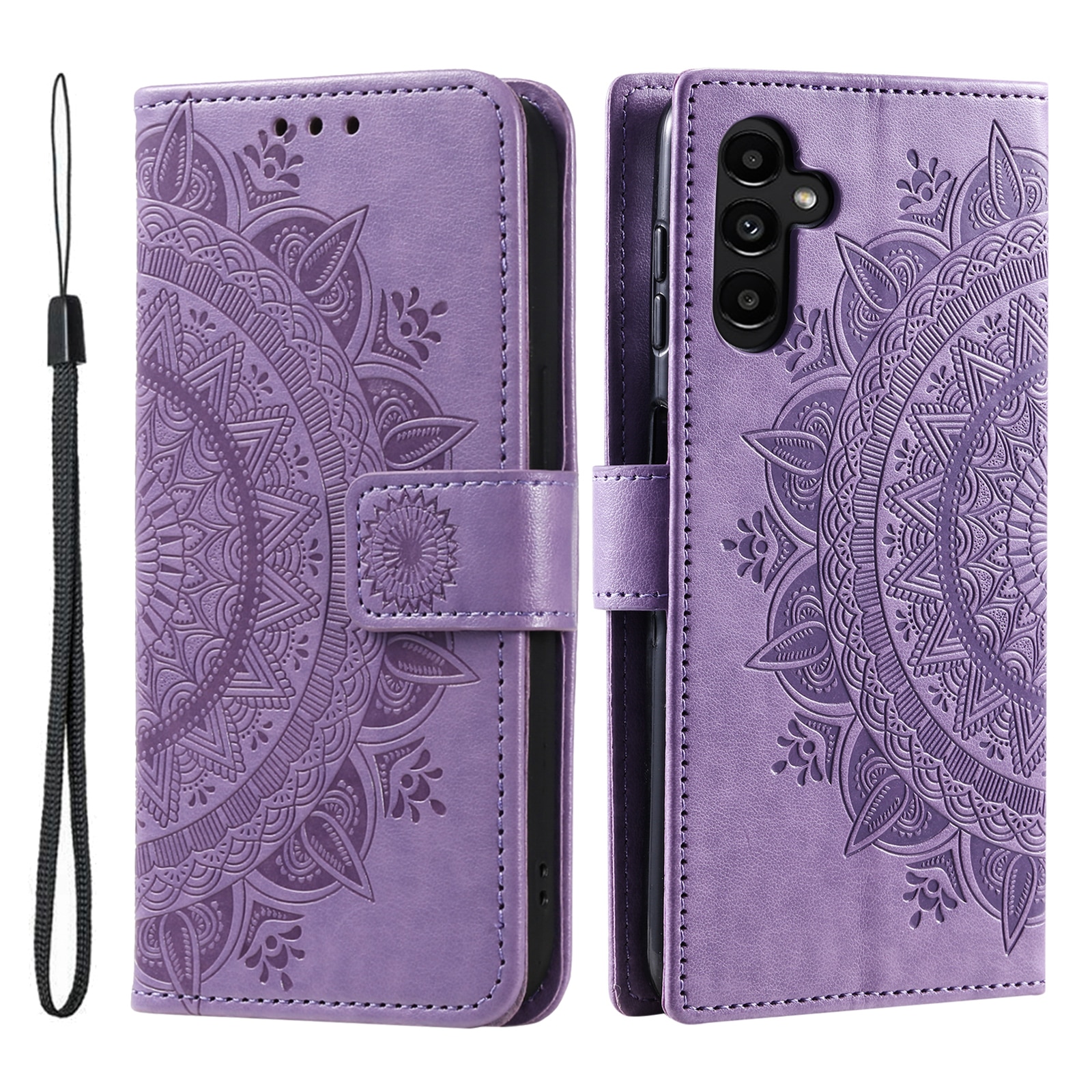 Samsung Galaxy S25 FE Leren Mandalahoesje Paars