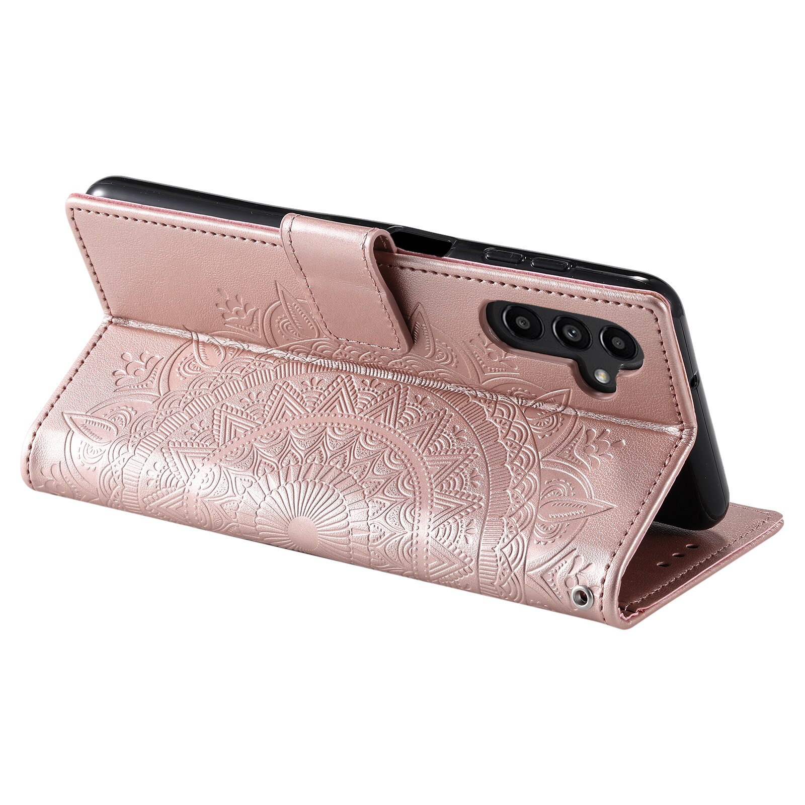Samsung Galaxy S25 FE Leren Mandalahoesje Rosé goud