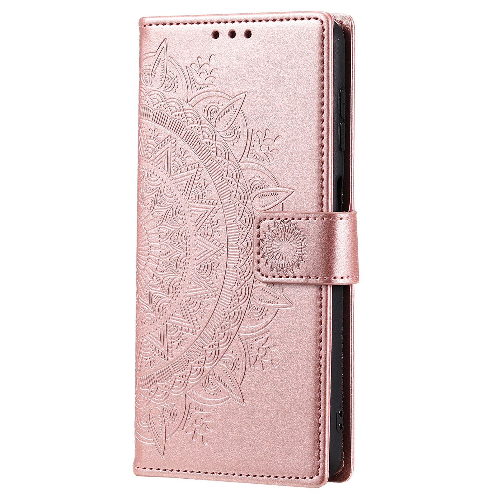 Samsung Galaxy S25 FE Leren Mandalahoesje Rosé goud
