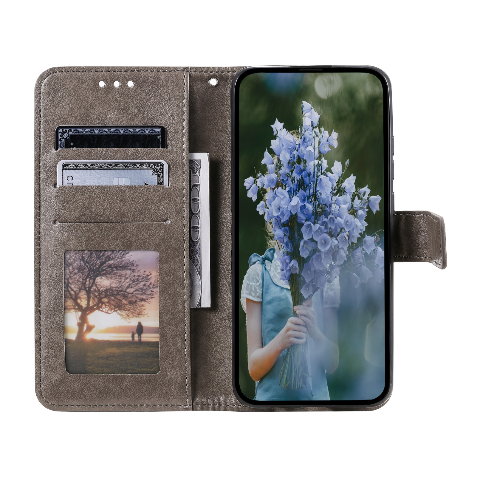 Samsung Galaxy S25 FE Leren Mandalahoesje Grijs