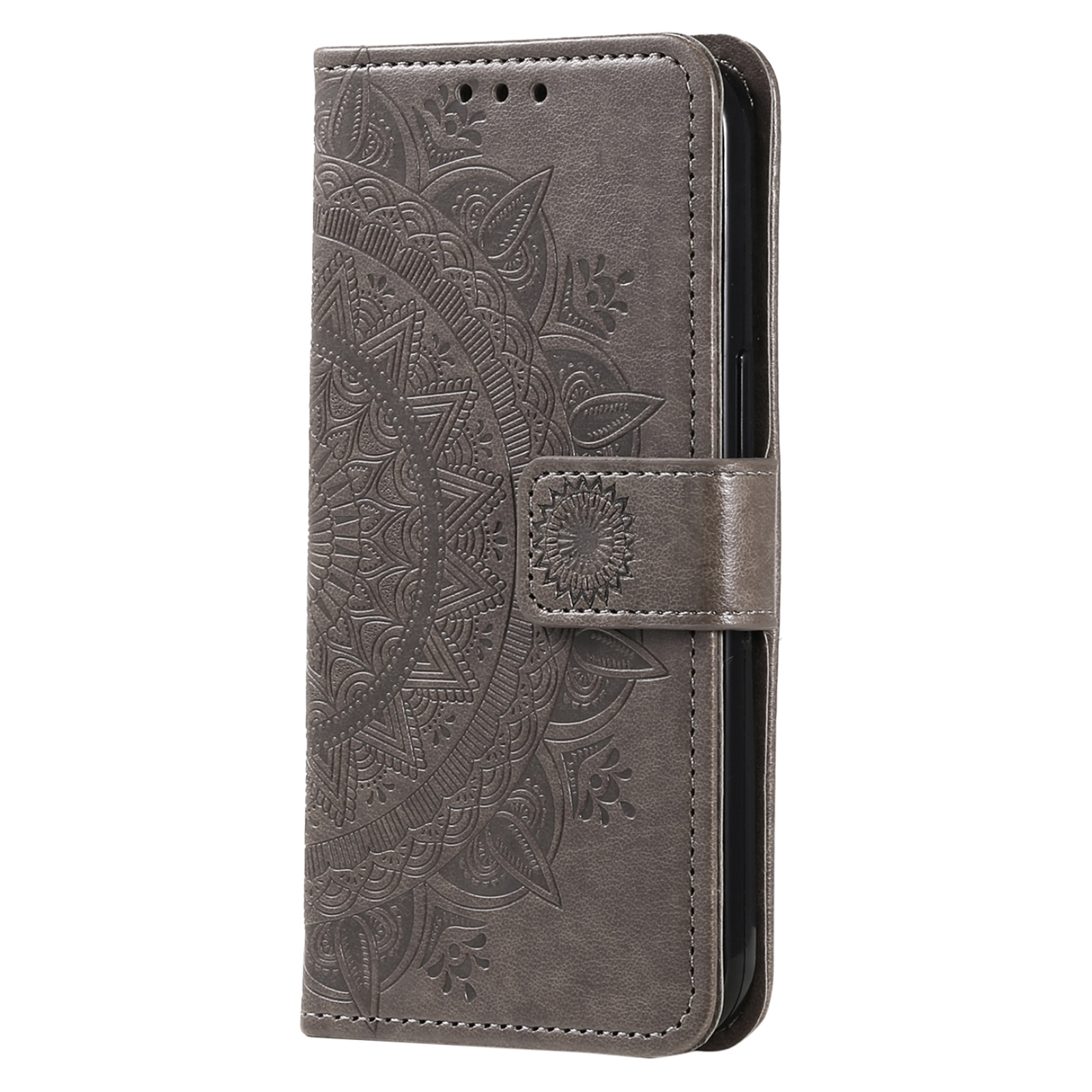 Samsung Galaxy S25 FE Leren Mandalahoesje Grijs