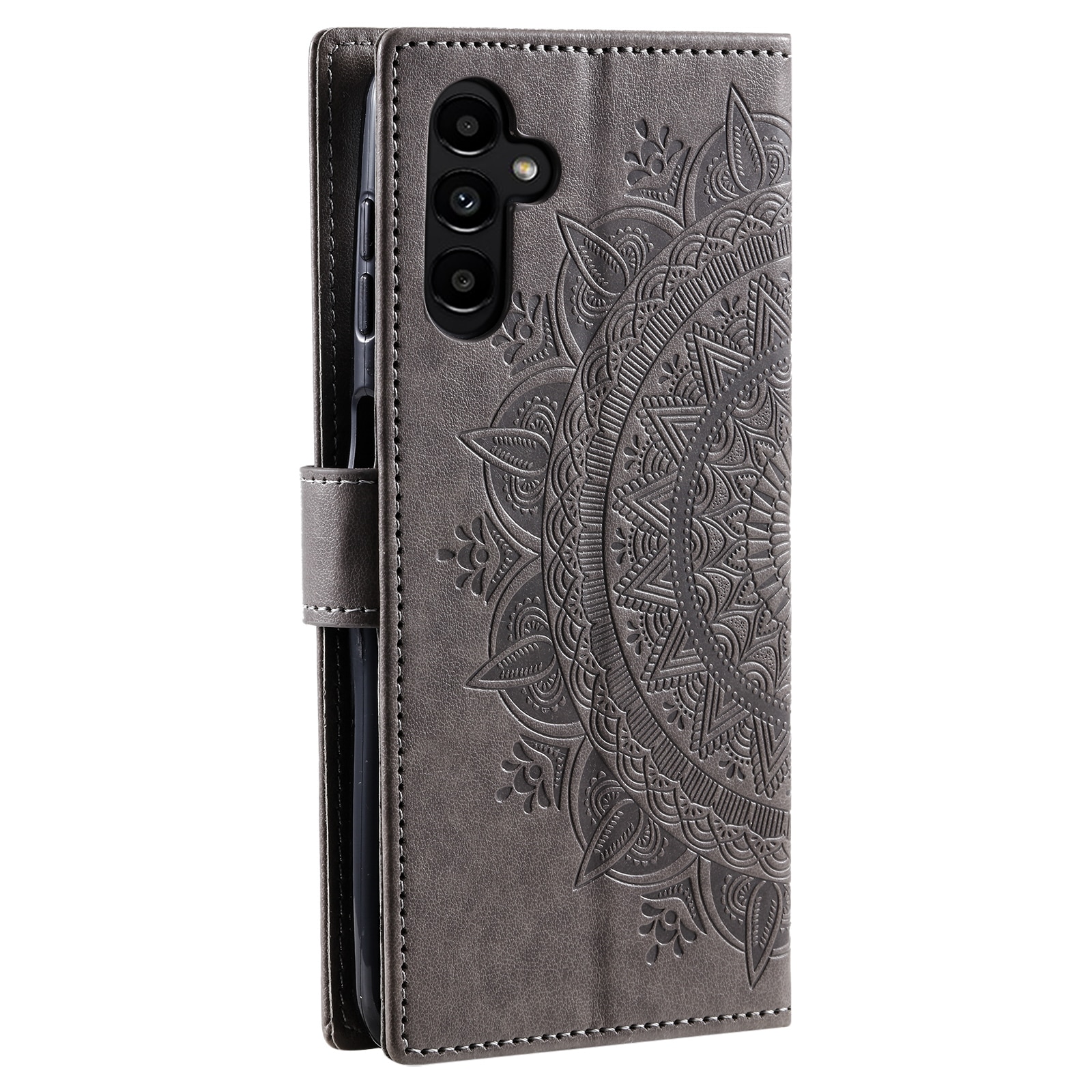 Samsung Galaxy S25 FE Leren Mandalahoesje Grijs