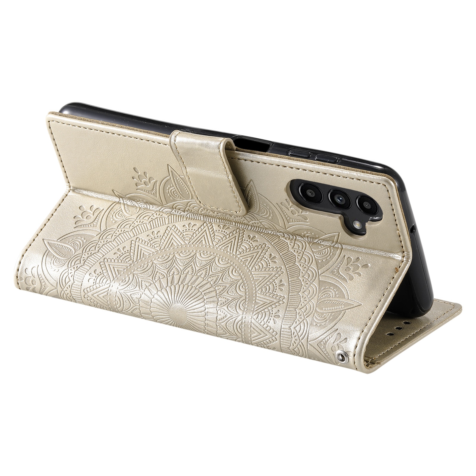 Samsung Galaxy S25 FE Leren Mandalahoesje Goud