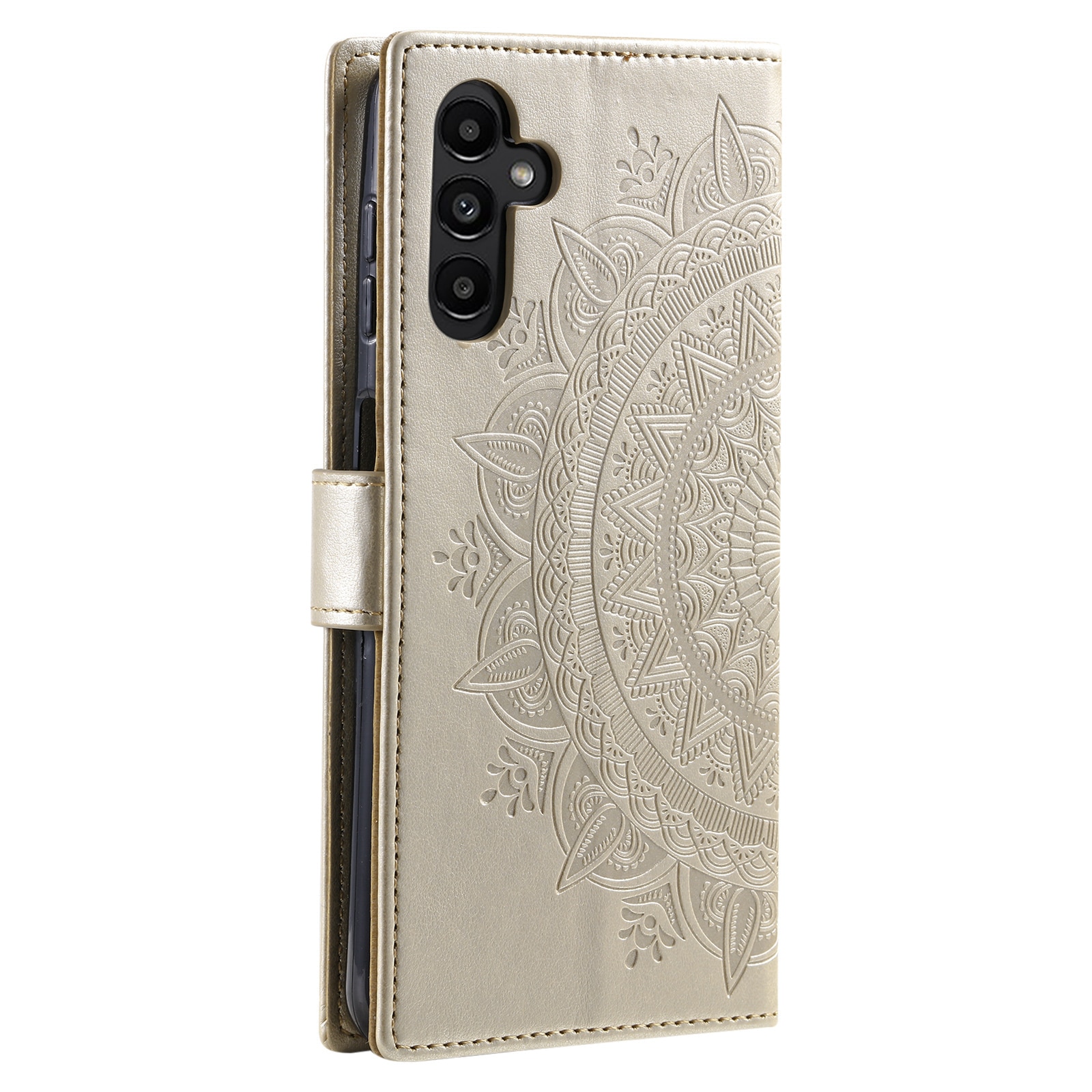 Samsung Galaxy S25 FE Leren Mandalahoesje Goud