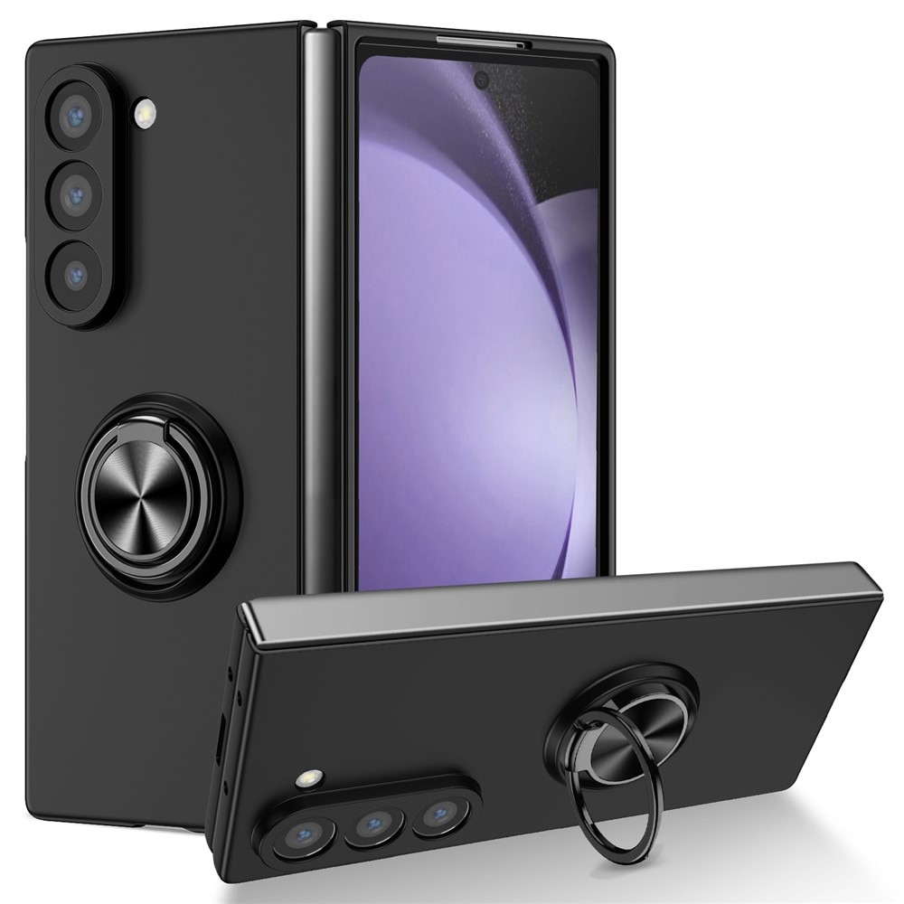 Samsung Galaxy Z Fold 7 Hoesje met magnetische ringhouder zwart