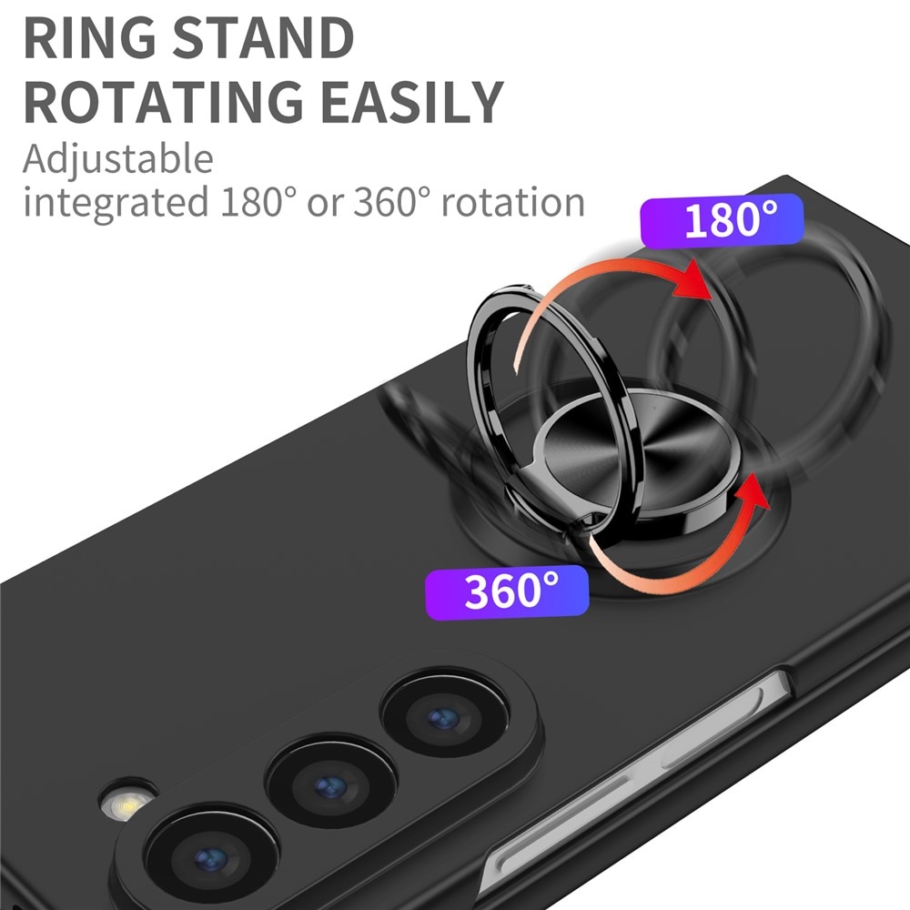 Samsung Galaxy Z Fold 7 Hoesje met magnetische ringhouder zwart