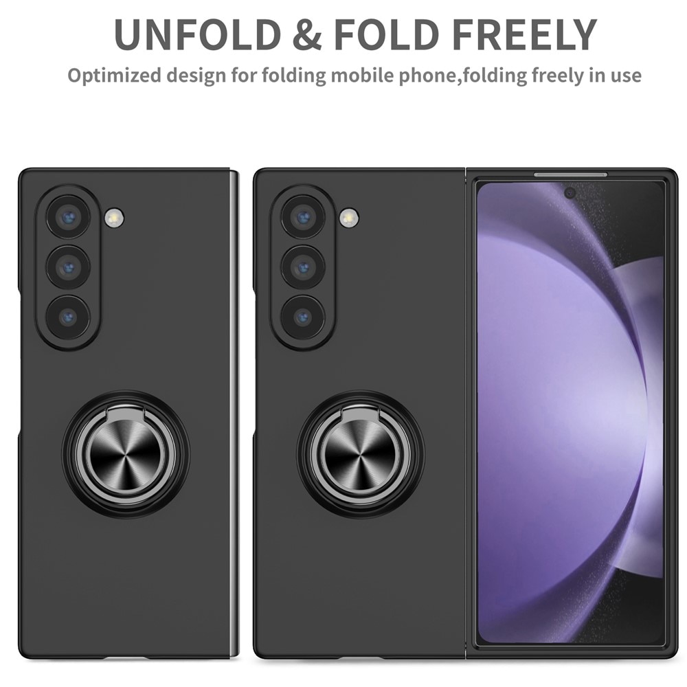 Samsung Galaxy Z Fold 7 Hoesje met magnetische ringhouder zwart