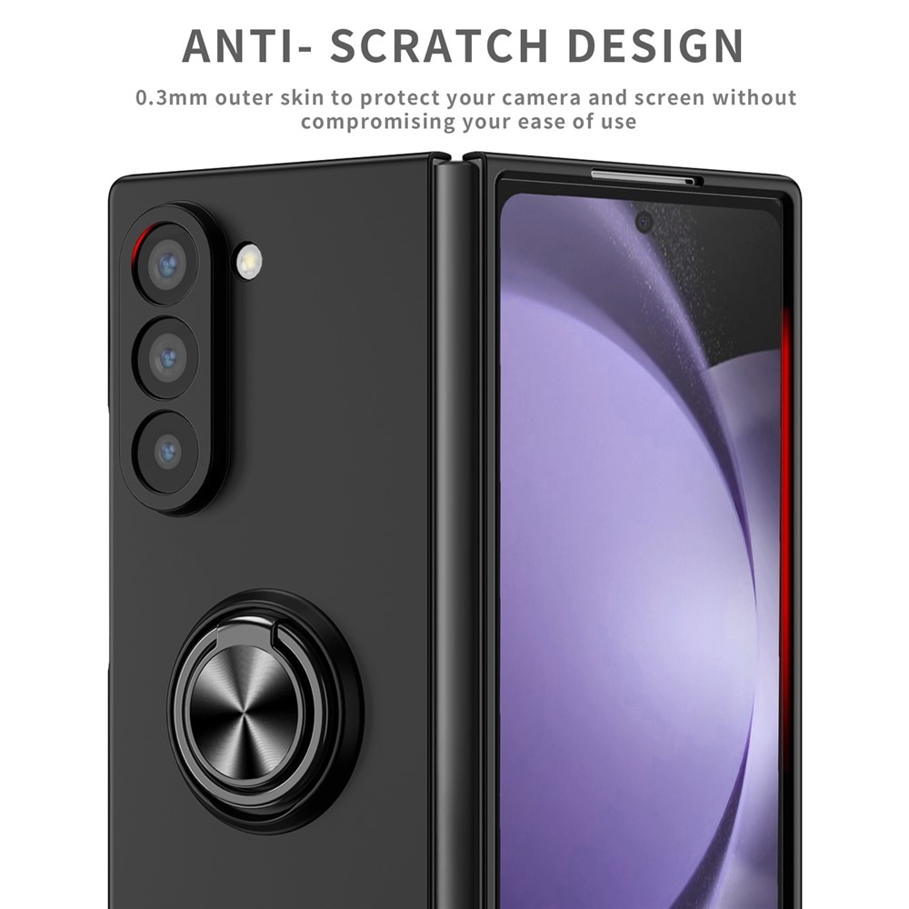 Samsung Galaxy Z Fold 7 Hoesje met magnetische ringhouder zwart