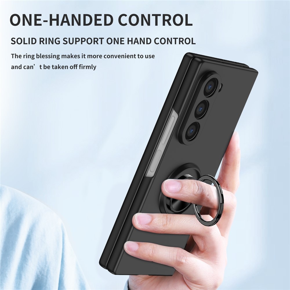 Samsung Galaxy Z Fold 7 Hoesje met magnetische ringhouder zwart