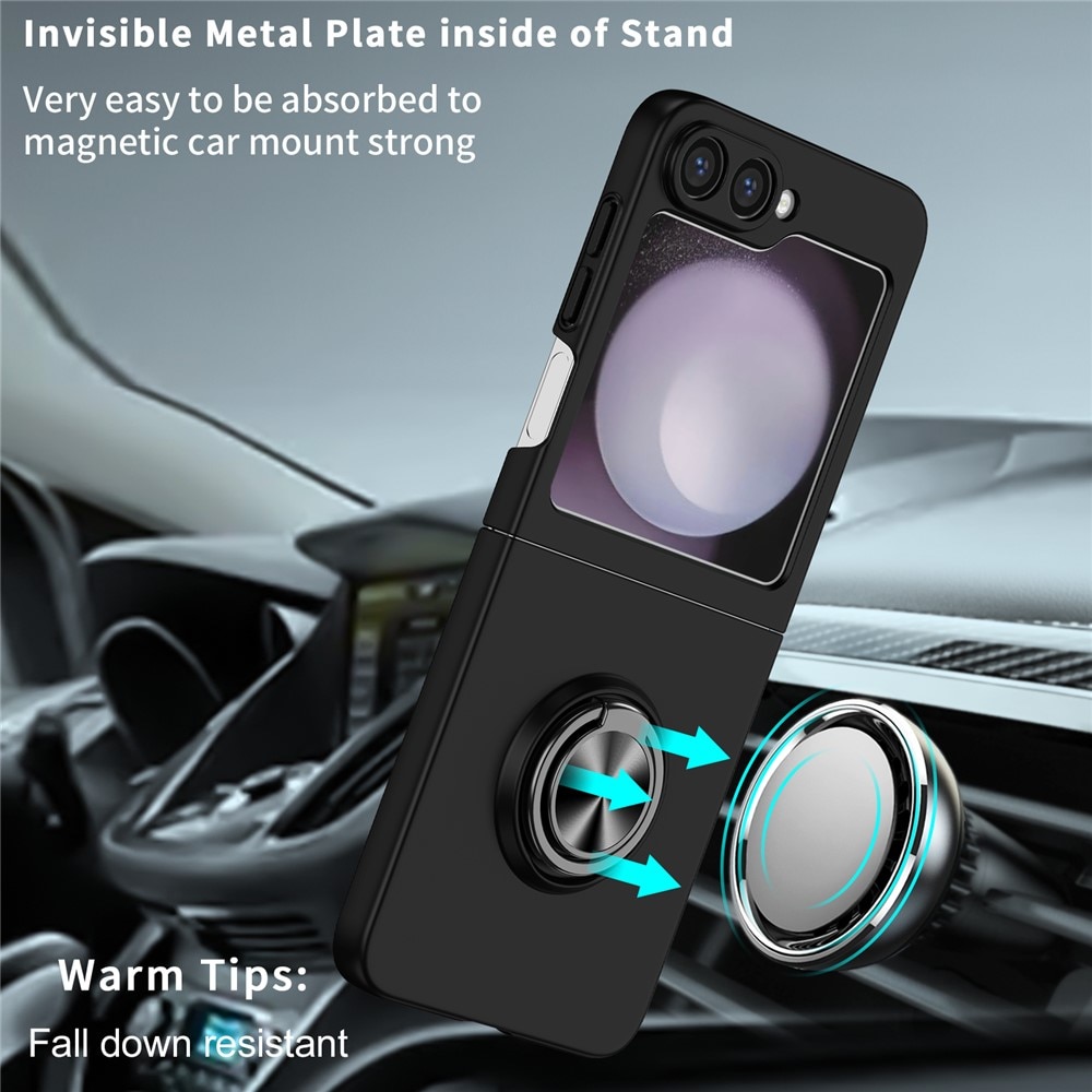 Samsung Galaxy Z Flip 7 Hoesje met magnetische ringhouder zwart