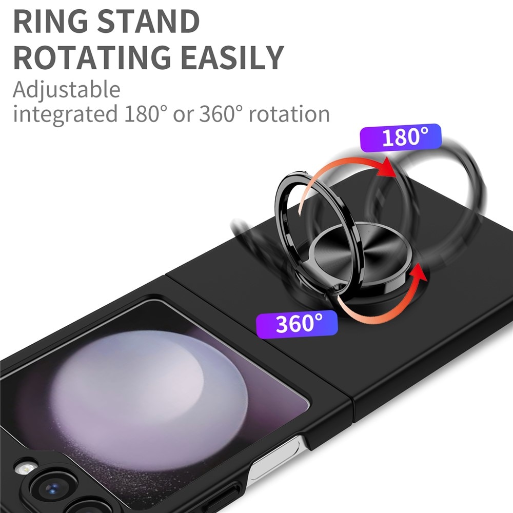 Samsung Galaxy Z Flip 7 Hoesje met magnetische ringhouder zwart