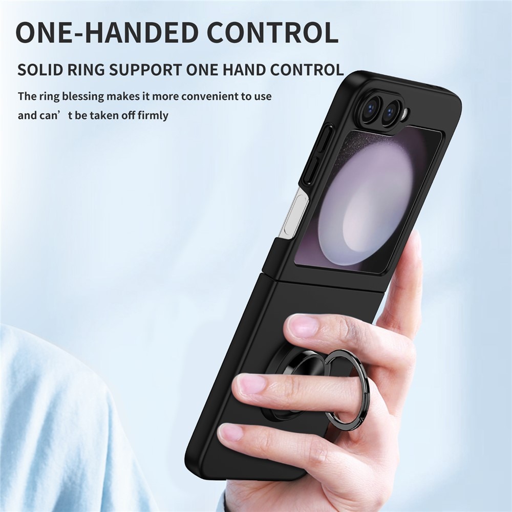 Samsung Galaxy Z Flip 7 Hoesje met magnetische ringhouder zwart