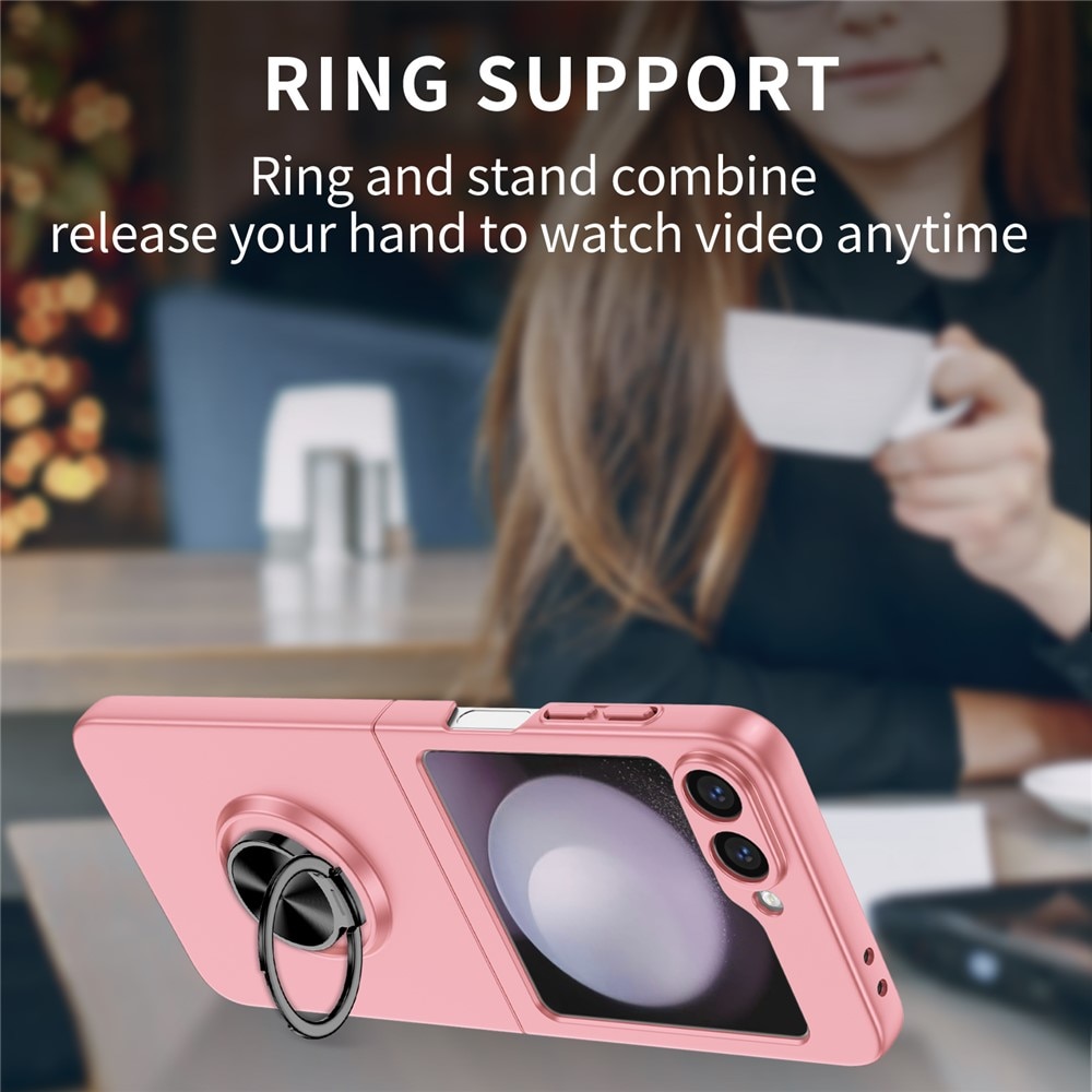 Samsung Galaxy Z Flip 7 Hoesje met magnetische ringhouder Roze