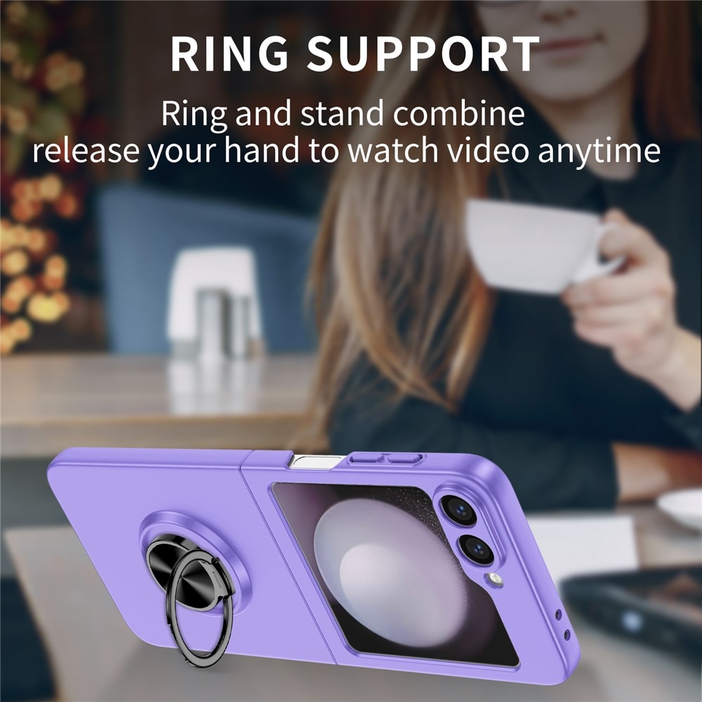 Samsung Galaxy Z Flip 7 Hoesje met magnetische ringhouder Paars