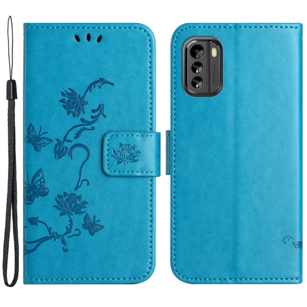 Nokia G60 Leren vlinderhoesje Blauw